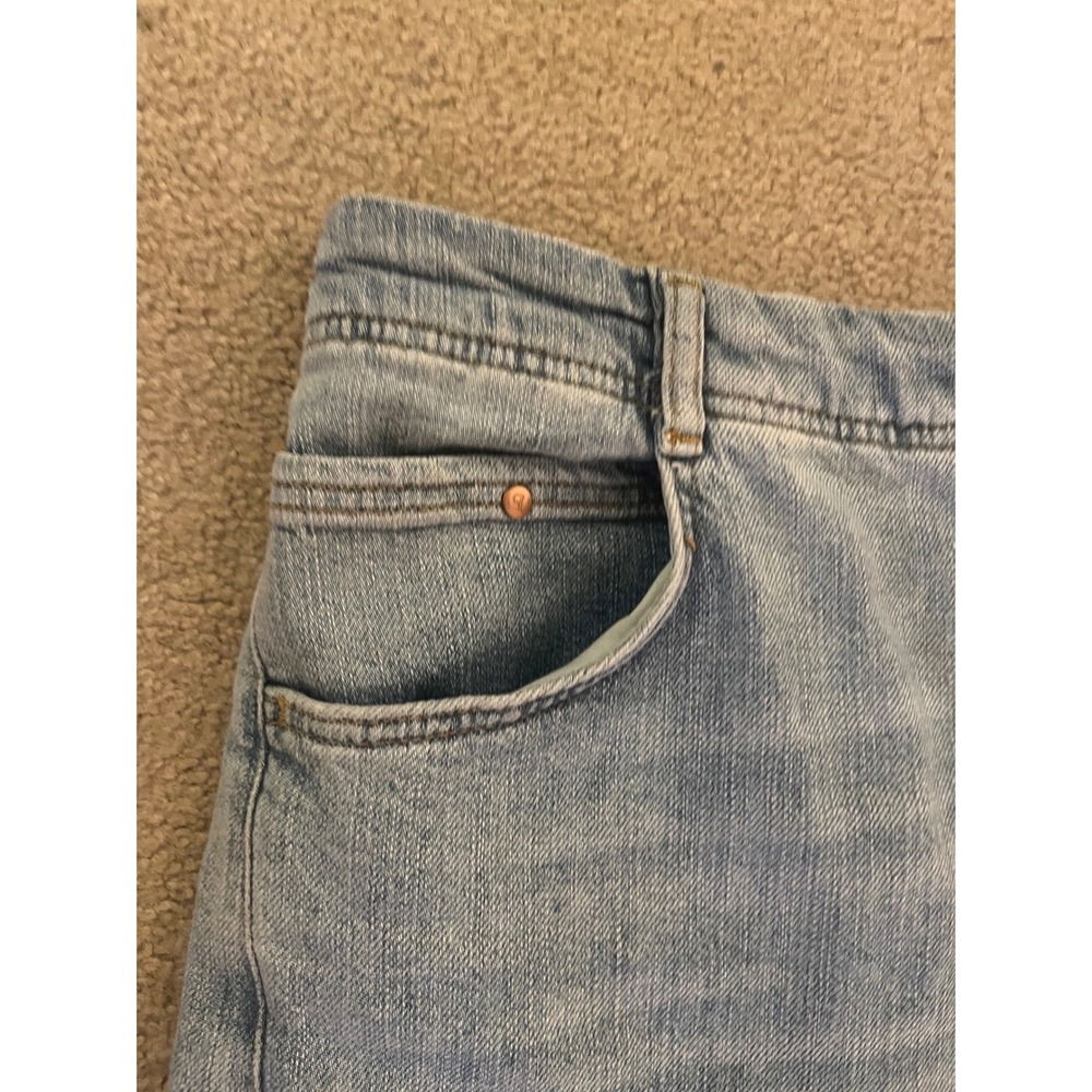 PILCRO Anthropologie The Adi Wide Leg Cropped‎ Jeans Light Wash Chewed Hem- 32 - Picture 9 of 13